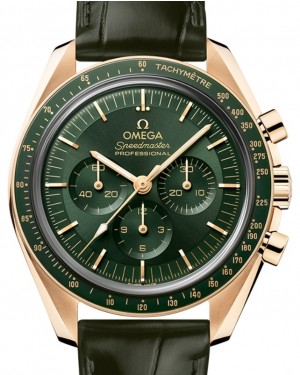 Omega Speedmaster Moonwatch Professional Co-Axial Master Chronometer Chronograph 42mm Moonshine Gold Green Dial Leather Strap 310.63.42.50.10.001 - BRAND NEW