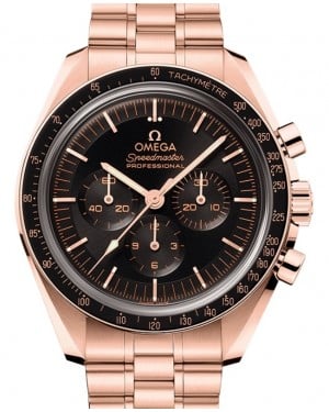 Omega Speedmaster Moonwatch Professional Co-Axial Master Chronometer Chronograph 42mm Black Dial Sedna Gold Bracelet 310.60.42.50.01.001 - BRAND NEW