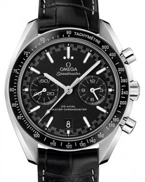 Omega Speedmaster Two Counters Racing Co‑Axial Master Chronometer Chronograph 44.25mm Stainless Steel Ceramic Bezel Black Dial Leather Strap 329.33.44.51.01.001 - BRAND NEW