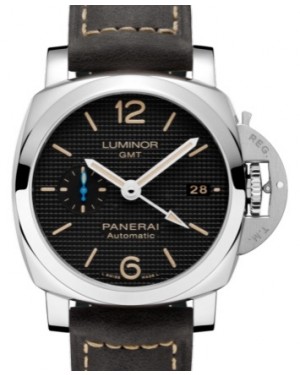 Panerai Luminor GMT Stainless Steel 42mm Black Dial Leather Strap PAM01535 - BRAND NEW
