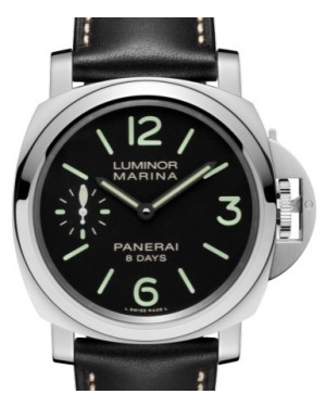 Panerai Luminor 8 Days Stainless Steel 44mm Black Dial Leather Strap PAM00510 - BRAND NEW