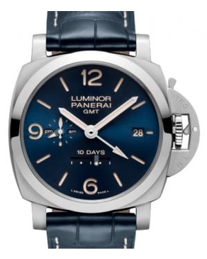 Panerai Luminor GMT 10 Days Stainless Steel 44mm Blue Dial Alligator Leather Strap PAM00986 - BRAND NEW