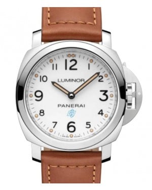 Panerai Luminor Base Logo Stainless Steel 44mm White Dial Leather Strap PAM00775 - BRAND NEW