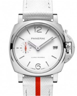 Panerai Luminor Due Luna Rossa Stainless Steel 38mm White Dial Leather Strap PAM01378 - BRAND NEW