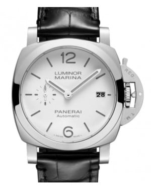 Panerai Luminor Quaranta Stainless Steel 40mm White Dial Leather Strap PAM01371 - BRAND NEW