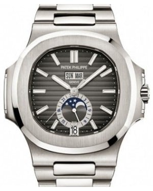 Patek Philippe Nautilus Annual Calendar Moon Phases Stainless Steel Grey Dial 5726/1A-001 - BRAND NEW