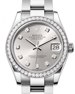 Rolex Datejust 31 White Gold/Steel Silver Diamond Dial & Bezel Oyster Bracelet 278384RBR - BRAND NEW