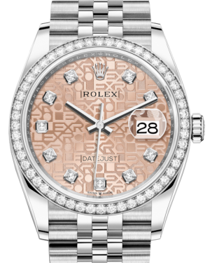 Rolex Datejust 36 White Gold/Steel Pink Jubilee Diamond Dial & Diamond Bezel Jubilee Bracelet 126284RBR - BRAND NEW