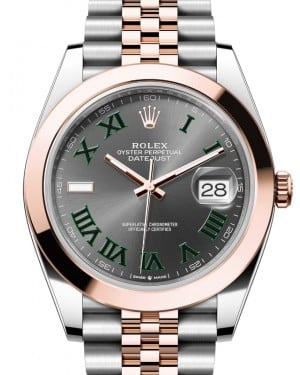 Rolex Datejust 41 Rose Gold/Steel Slate Roman Dial Smooth Bezel Jubilee Bracelet 126301 - BRAND NEW