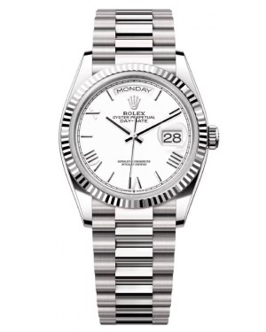Rolex Day-Date 36 President White Gold White Index/Roman Dial 128239