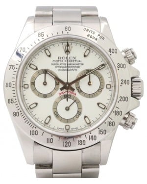 Rolex Daytona Stainless Steel White Dial & Tachymetre Bezel Chronograph 116520 - PRE-OWNED