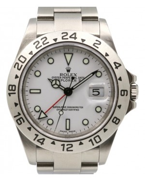 Rolex Explorer II 16570 White Stainless Steel GMT 40mm Date - PRE-OWNED