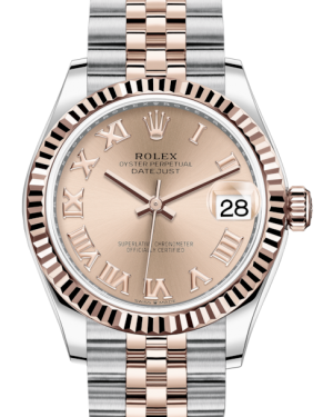 Rolex Lady-Datejust 31 Rose Gold/Steel Rose Roman Dial & Fluted Bezel Jubilee Bracelet 278271 - BRAND NEW