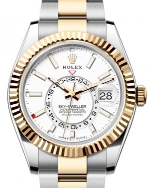 Rolex Sky-Dweller Yellow Gold/Steel Intense White Index Dial Oyster Bracelet 336933 - BRAND NEW