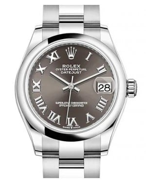 Rolex Datejust 31 Stainless Steel Dark Grey Roman Dial & Domed Bezel Oyster Bracelet 278240 - BRAND NEW