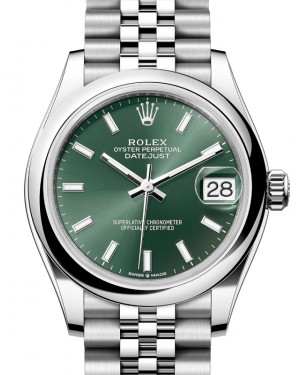 Rolex Datejust 31 Stainless Steel Mint Green Index Dial & Domed Bezel Jubilee Bracelet 278240 - BRAND NEW