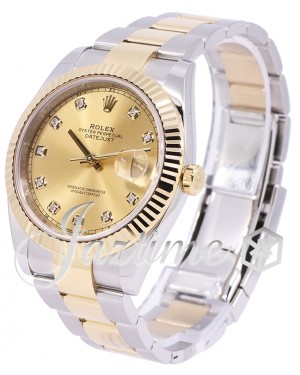 Rolex Datejust 41 Champagne Diamond Steel and 18K Yellow Gold Jubilee Men's  Watch 126333CDJ 842047102961 - Watches, Datejust - Jomashop