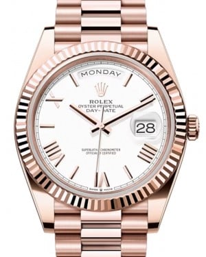 Rolex Day-Date 40 President Rose Gold White Roman Dial 228235 - BRAND NEW