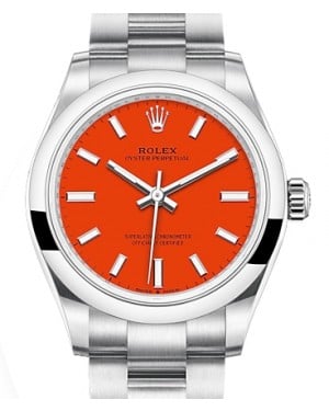 Rolex Oyster Perpetual 31 Stainless Steel Coral Index Dial & Smooth Bezel Oyster Bracelet 277200 - BRAND NEW