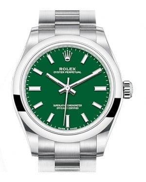 Rolex Oyster Perpetual 31 Stainless Steel Green Index Dial & Smooth Bezel Oyster Bracelet 277200 - BRAND NEW
