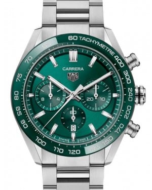 Tag Heuer Carrera Chronograph Stainless Steel/Ceramic 44mm Green Dial CBN2A1N.BA0643 - BRAND NEW