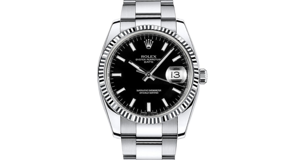 BLACK DESIGN ウッドポール Rolex Date Stainless Steel 115234 | Stock 58394 | SwissWatchExpo