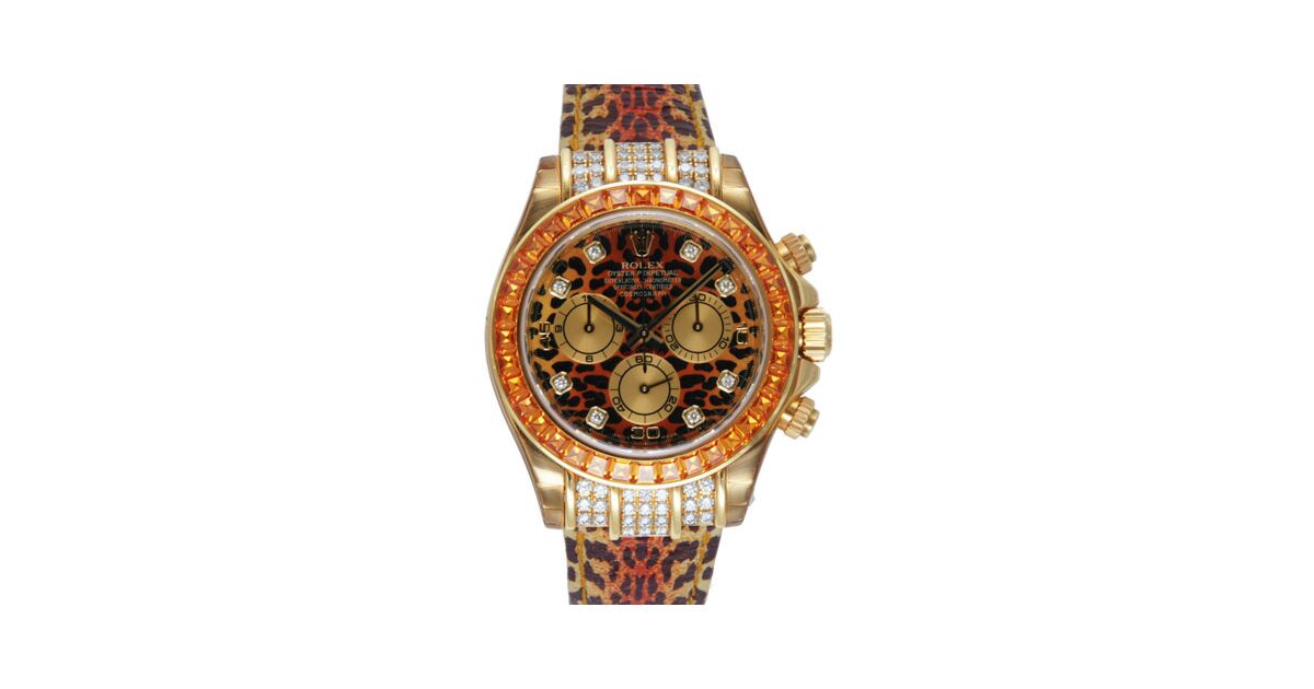 Rolex Cosmograph Daytona 116598 116598-LPRD Leopard Diamond Orange Leather  BRAND NEW