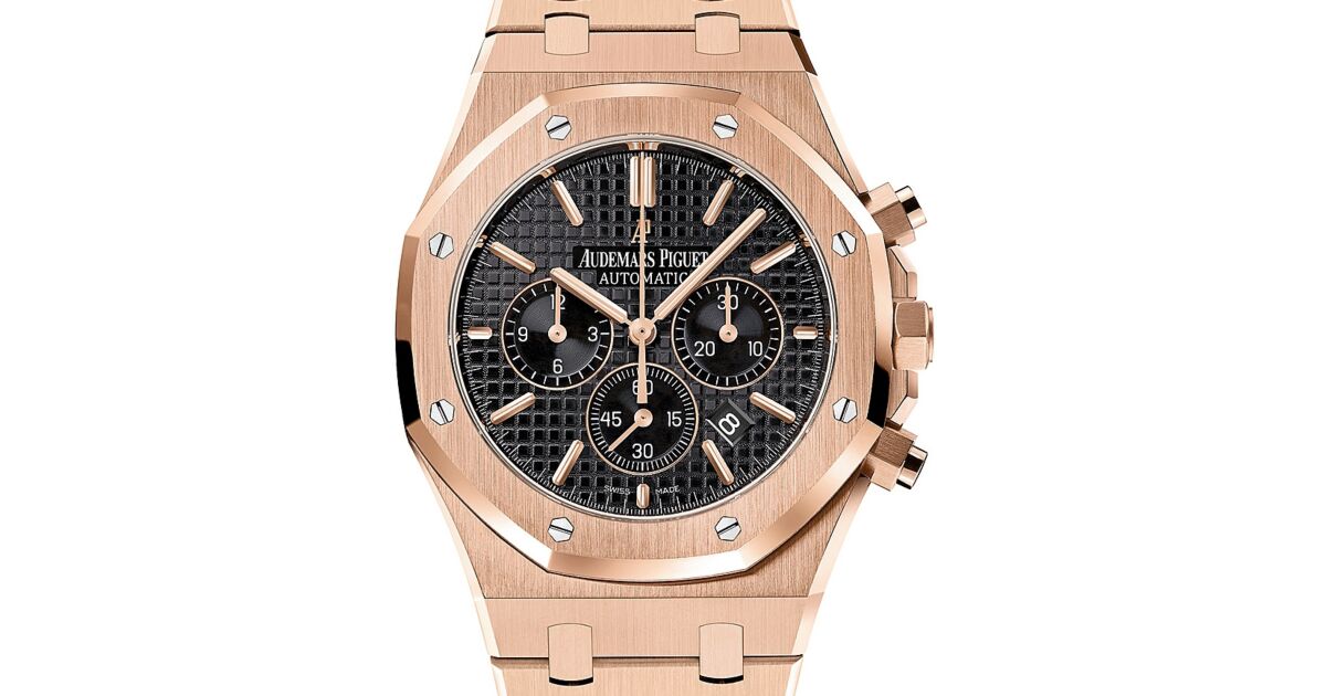 Audemars Piguet 26320OR.OO.1220OR.01 Royal Oak Chronograph 41mm Black Index Rose Gold BRAND NEW