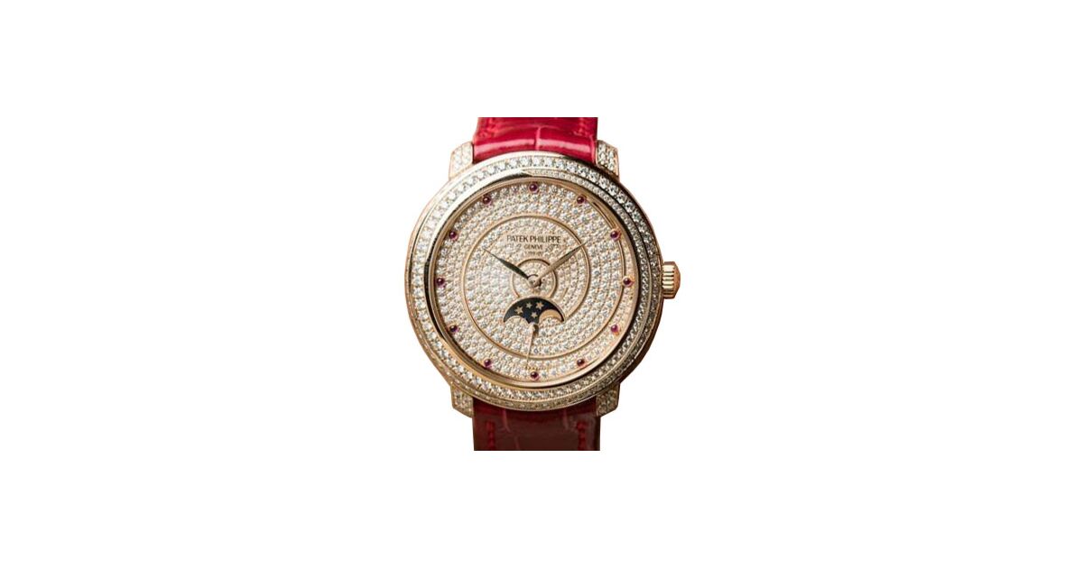 Patek Philippe 4968 400R 001 Ladies Complications 33.3mm Diamond Paved Dial and Bezel Rose Gold Leather BRAND NEW
