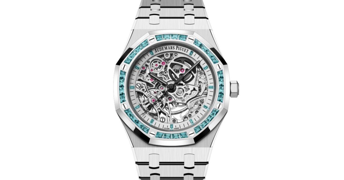 Audemars Piguet Royal Oak Double Balance Wheel Openworked White  Gold/Baguette Swiss Topaz 15412BC.TO.1220BC.01