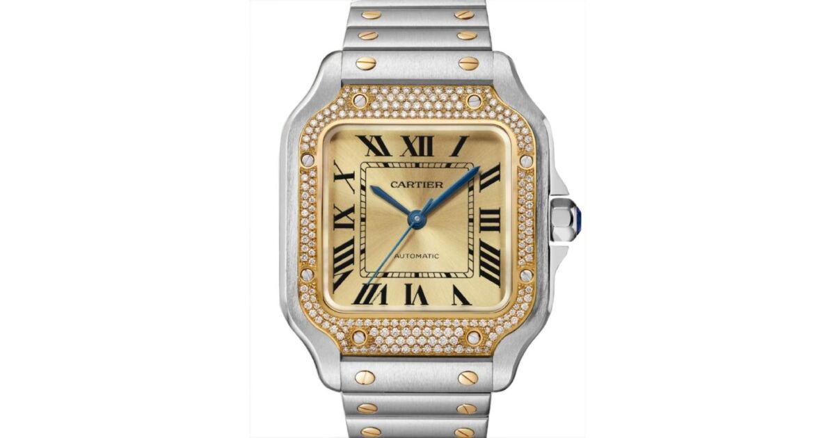 Santos de Cartier Large Yellow Gold Gradated Gold Sunray