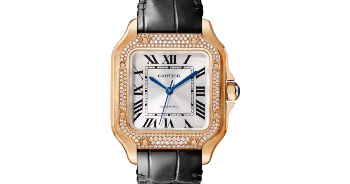 Cartier Santos de Cartier Medium Automatic Rose Gold Diamond