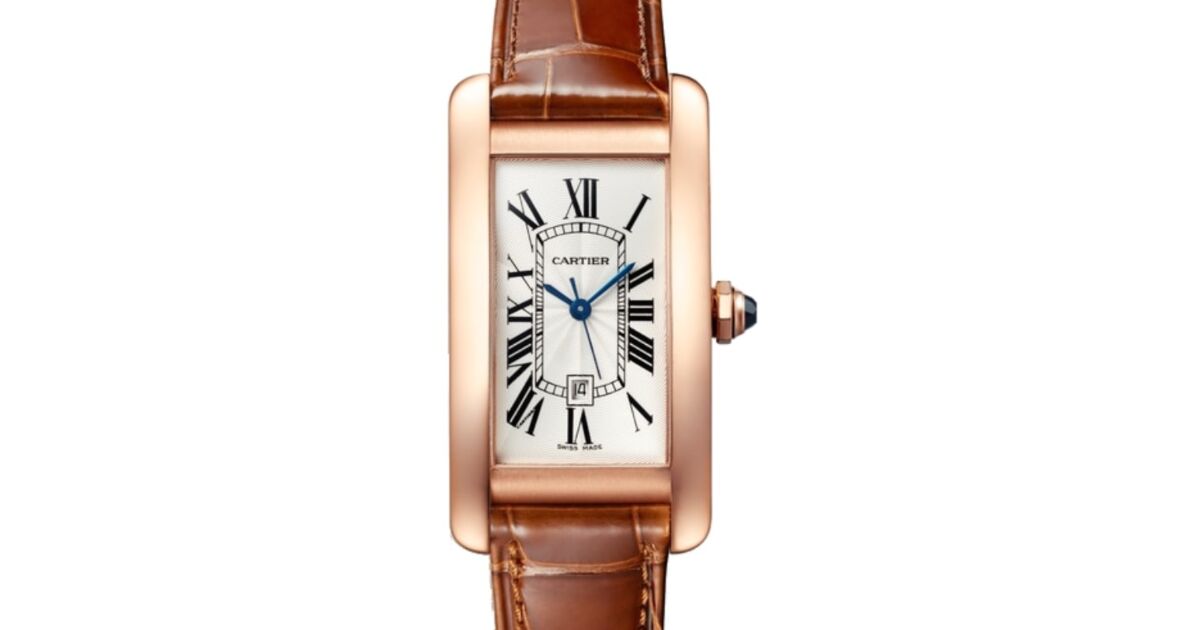 Cartier Tank Am ricaine Automatic Medium Rose Gold Silver Dial Alligator Leather Strap W2620030 BRAND NEW