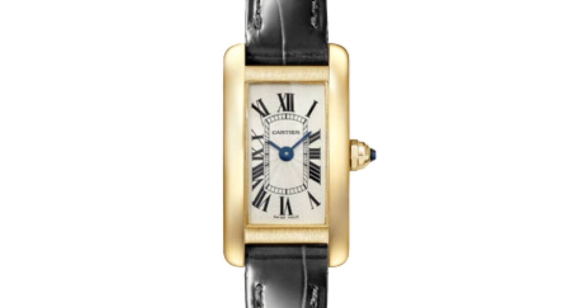 Cartier Tank Am?ricaine Ladies Watch Mini Quartz Yellow Gold