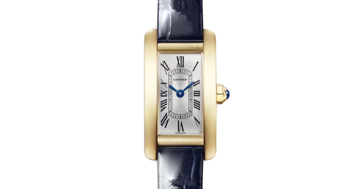 Cartier Tank Americaine Mini Quartz Yellow Gold Silver Dial