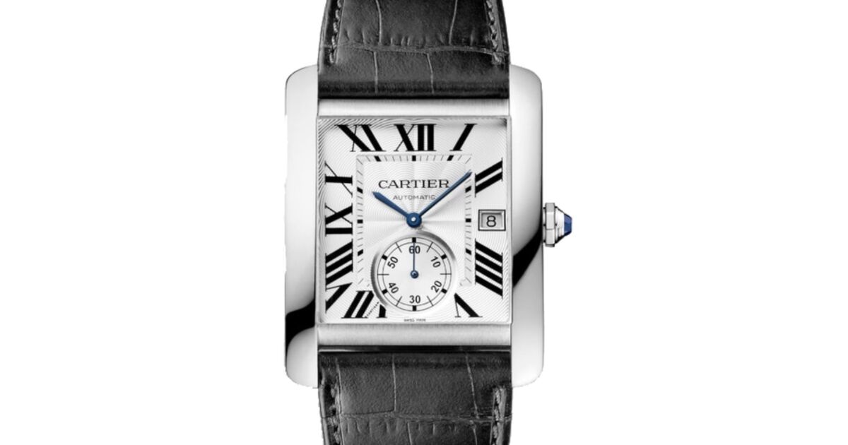 Cartier Tank MC Men s Watch Automatic Large Stainless Steel Silver Dial Alligator Leather Strap W5330003 BRAND NEW
