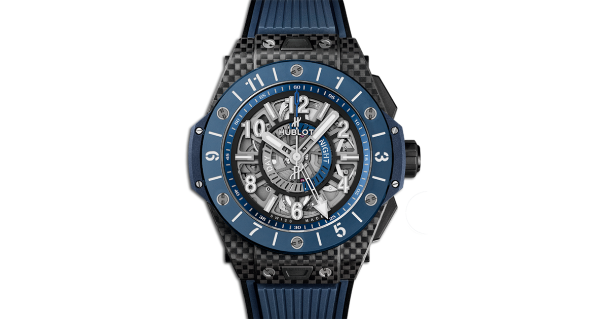 【オープニング 大放出セール】 Hublot 471.QL 45mm Ceramic Blue Carbon GMT Unico Bang Big 腕時計(デジタル)