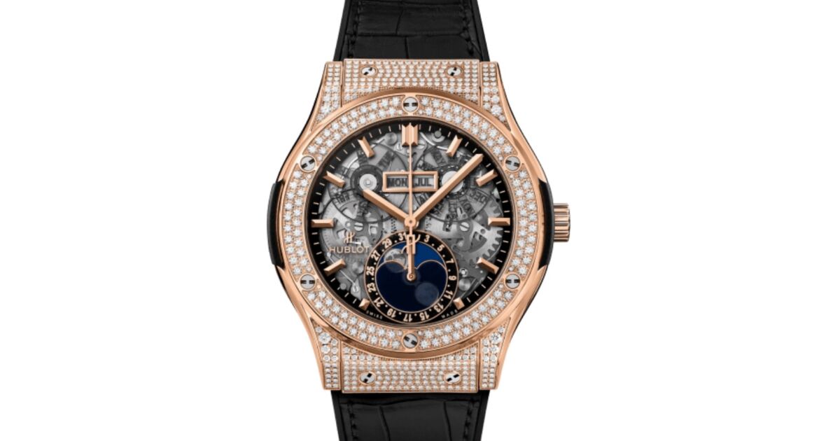 アクセサリー HUBLOT Hublot Classic Fusion Aerofusion Moonphase King Gold Pave