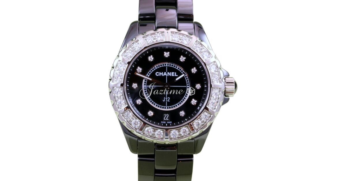 Chanel J12 H2428 38mm Black Ceramic Diamond Bezel Dial Chanel J12 H2428 38mm Black Ceramic Diamond Bezel Dial