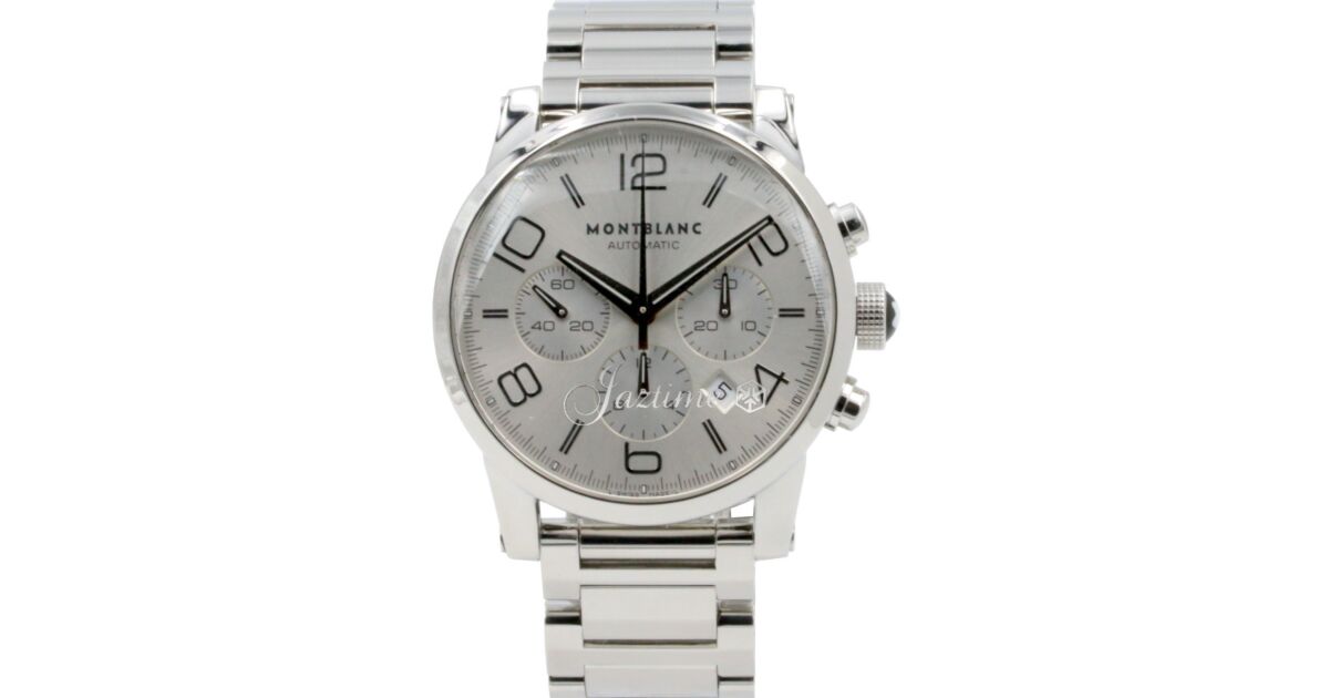 MontBlanc Timewalker 7069 Silver Arabic Stainless Steel Date