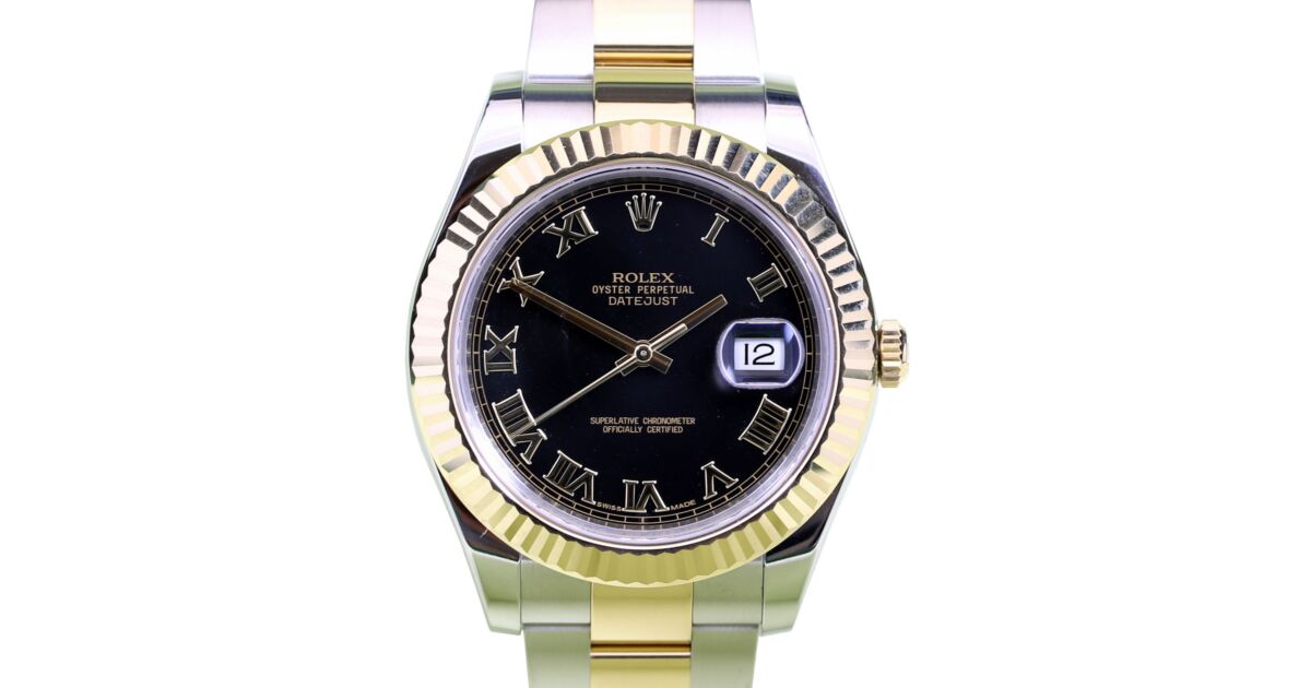 Rolex datejust roman numerals black face top