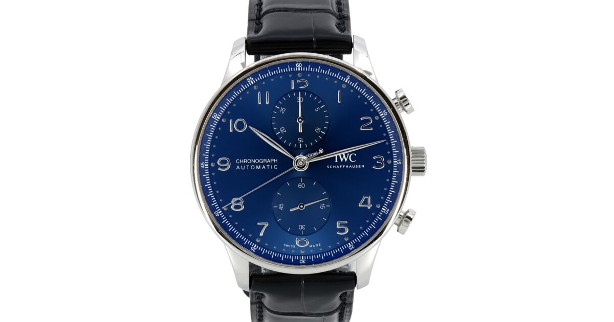 IWC Portugieser Chronograph Stainless Steel 41mm Blue Dial IW371606 BRAND NEW