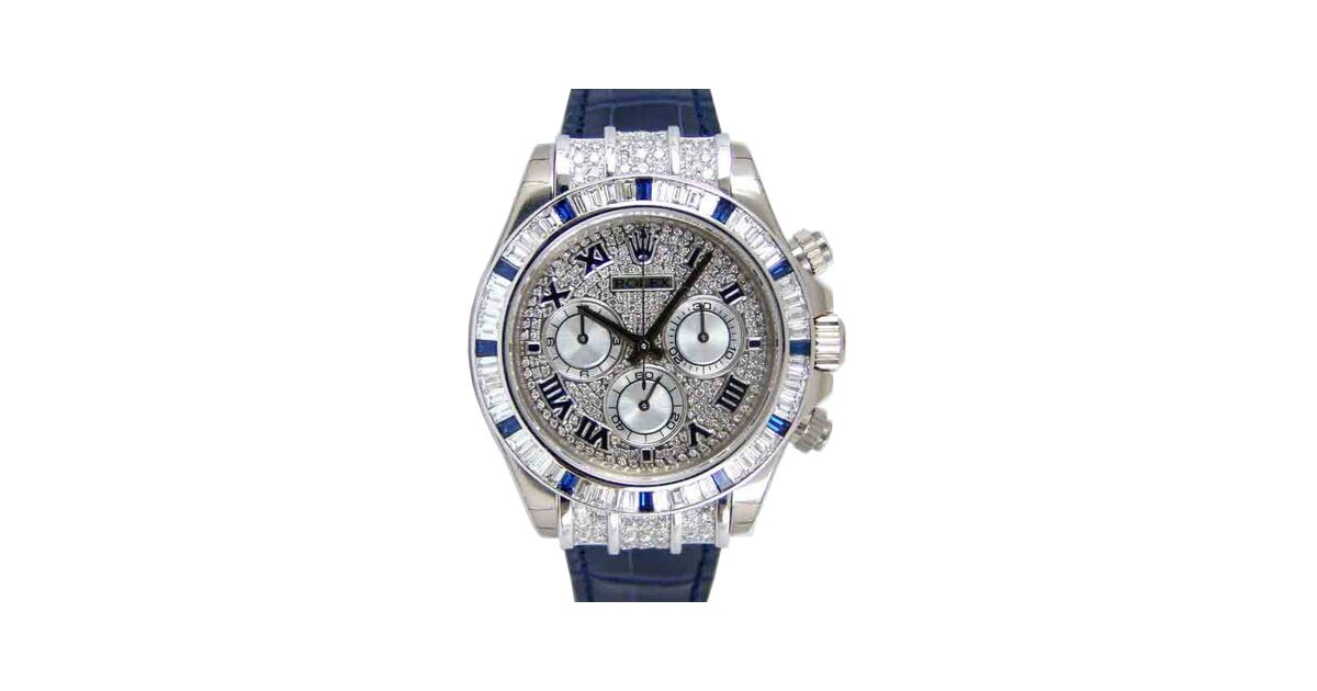 Rolex Cosmograph Daytona 116599 116599 PVEDRDBLUL Pave Diamond Roman Sapphire Blue Leather BRAND NEW