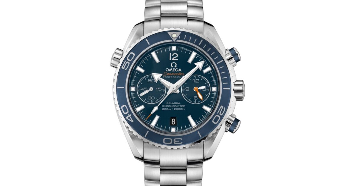 Omega Seamaster Planet Ocean 600M Co Axial Chronometer Chronograph 45.5mm Titanium Ceramic Bezel Blue Dial Titanium Bracelet 232.90.46.51.03.001