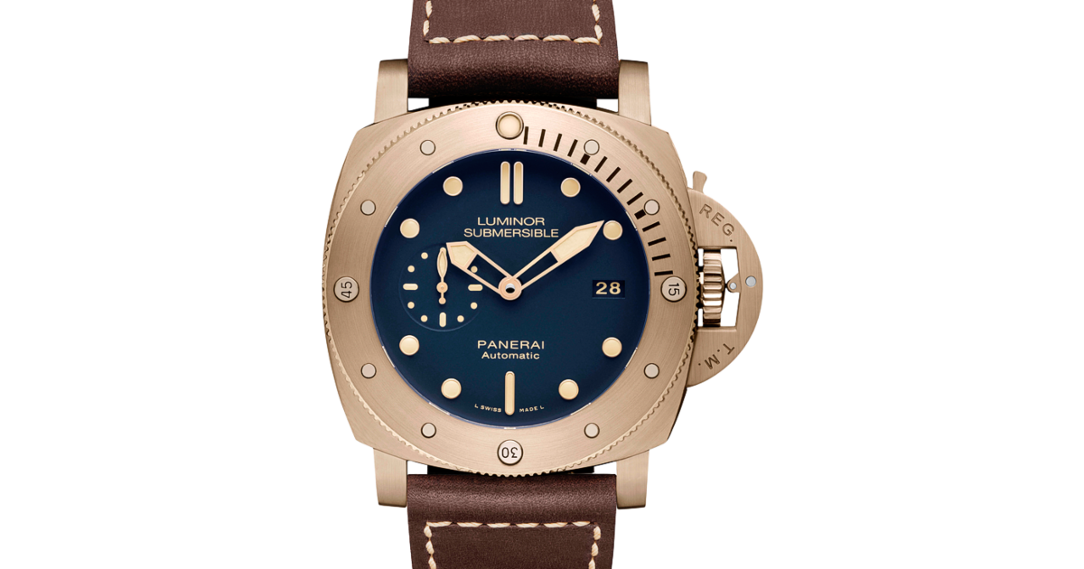 Panerai PAM 671 Luminor Submersible 1950 3 Days Automatic Bronzo Blue Bronze Leather 47mm