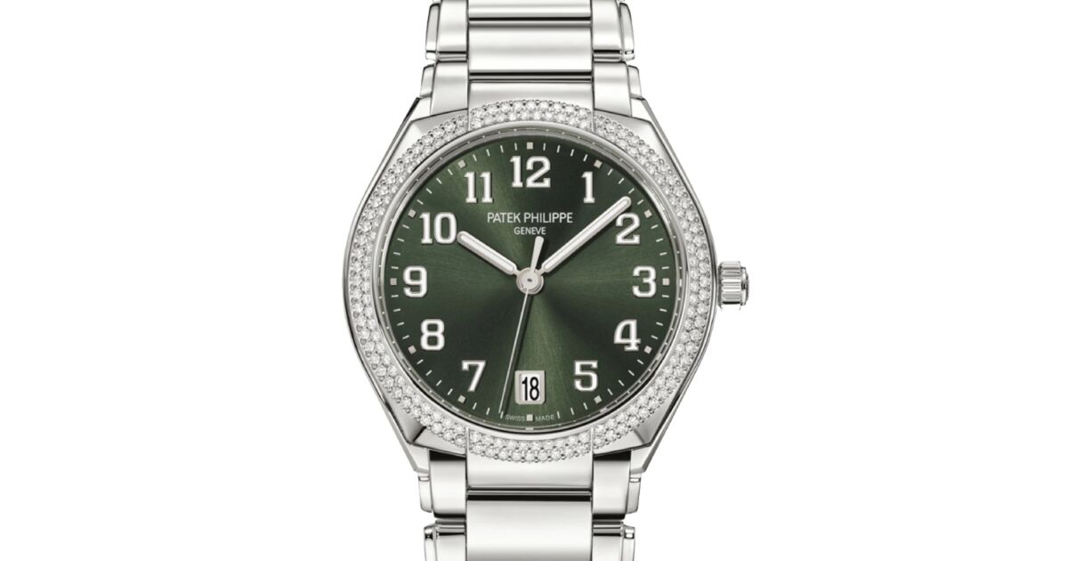 Patek Philippe Twenty 4 Automatic Ladies Stainless Steel Olive Green Diamond Bezel 36mm 7300 1200A 011 BRAND NEW