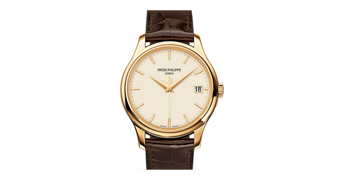 Patek Philippe Calatrava Date Sweep Seconds Automatic Yellow Gold 39mm Ivory Dial Alligator Leather Strap 5227J 001 BRAND NEW