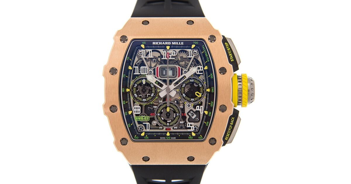 Richard Mille Automatic Winding Flyback Chronograph Rose Gold Titanium RM 11 03