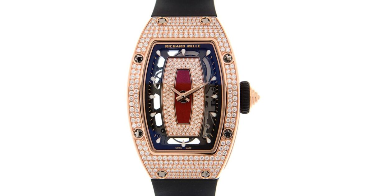 Richard Mille Lady Rose Gold Full Set Diamond Jasper Dial RM