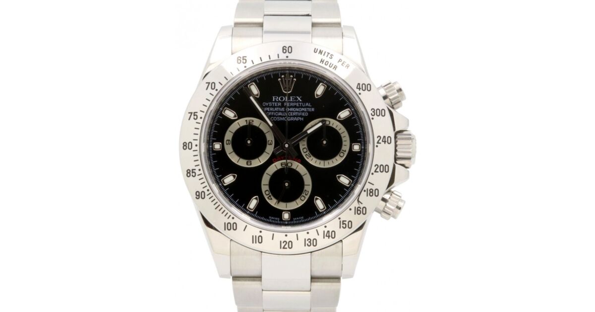 Rolex Cosmograph Daytona 116520 Black Index Stainless Steel Oyster Men s 40mm BOX PAPERS